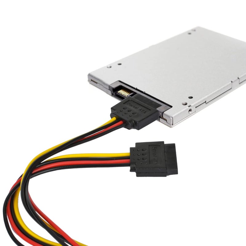 AccEncyc 3 عبوات من موزع الطاقة SATA - كابل تمديد 15 دبوس، 9.8 بوصة، يدعم HDD و SSD - Image 4